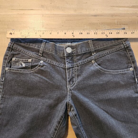 Jordache Jeans Straight Dark Wash Black Denim Bow Ankle Zip Size‎ 30 - 32x26 EUC - Picture 15 of 16